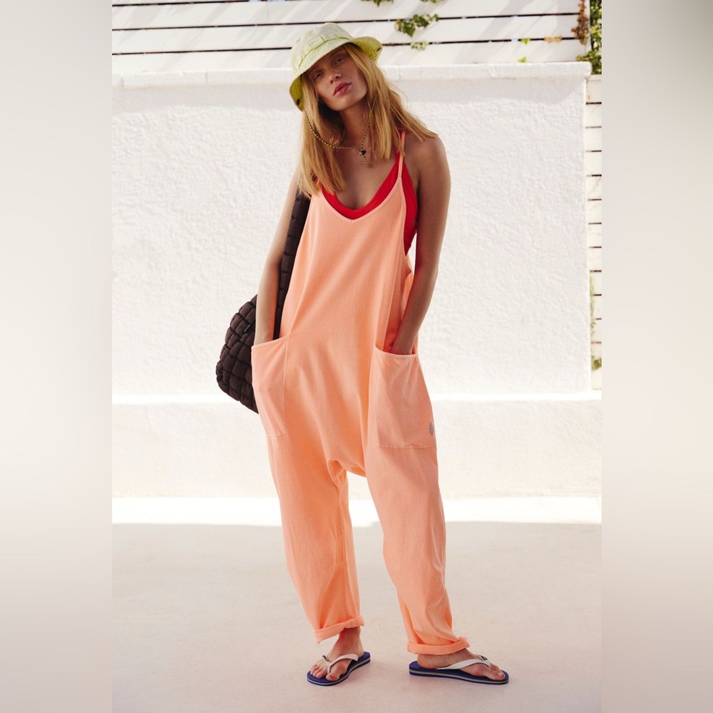 FP Movement by Free People Hot Shot Onsie In Pastel Peach, NWT